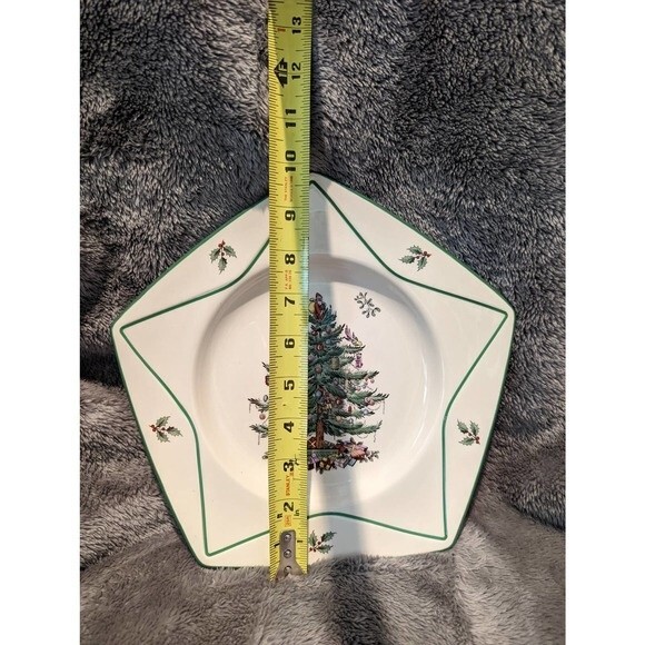 Spode Star Shaped Christmas Tree Plate / Made in England S3324-A2 - Picture 2 of 6